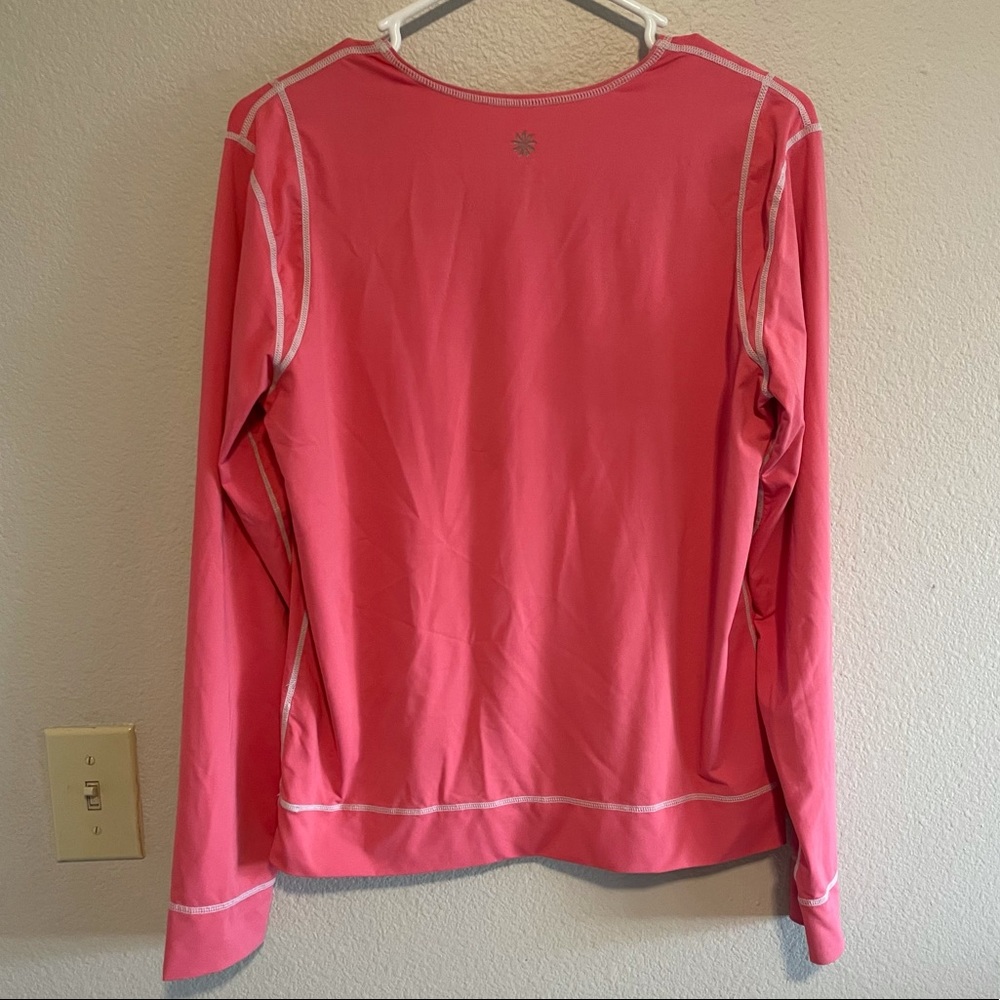 ❌SOLD❌ Athleta Womens Rash Guard Swim Surf Shirt Long Sleeve Pink Sun Shade sz M - Picture 3 of 12